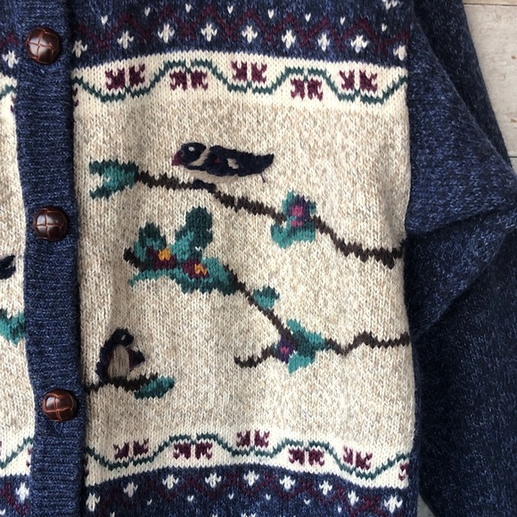 Northern Reflections chickadee embroidered button cardigan - Picture 6 of 9